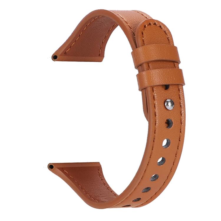 20mm xDfind Double Ring Single Rivet Genuine Leather Watch Band