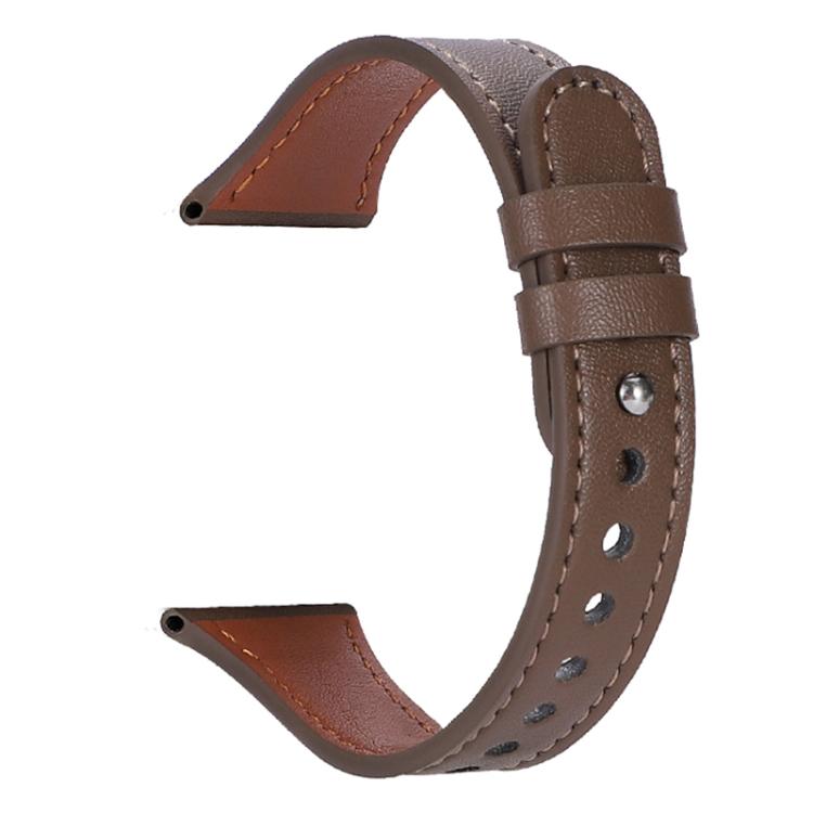 22mm xDfind Double Ring Single Rivet Genuine Leather Watch Band