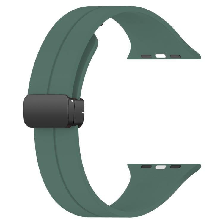 For Apple Watch 42 / 44 / 45 / 46 / 49mm xDfind  Flat Head Groove Folding Black Buckle Silicone Watch Band