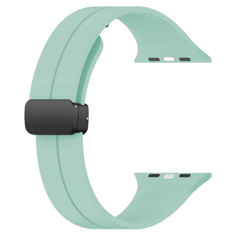 For Apple Watch 42 / 44 / 45 / 46 / 49mm xDfind  Flat Head Groove Folding Black Buckle Silicone Watch Band