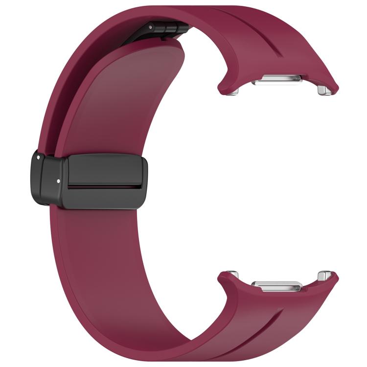 For Samsung Galaxy Watch Ultra / Ultra 2025 xDfind  Flat Head Groove Folding Black Buckle Silicone Watch Band