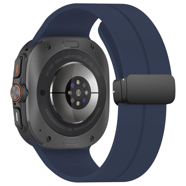 For Samsung Galaxy Watch Ultra / Ultra 2025 xDfind  Flat Head Groove Folding Black Buckle Silicone Watch Band