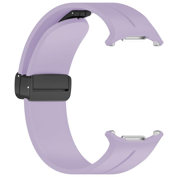 For Samsung Galaxy Watch Ultra / Ultra 2025 xDfind  Flat Head Groove Folding Black Buckle Silicone Watch Band