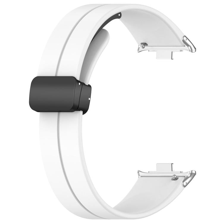 For Xiaomi Band 10 Pro / 9 Pro / Redmi Watch 6 xDfind  Flat Head Groove Folding Black Buckle Silicone Watch Band
