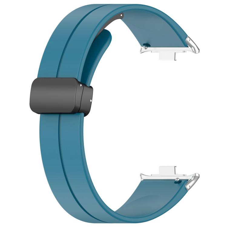For Xiaomi Band 10 Pro / 9 Pro / Redmi Watch 6 xDfind  Flat Head Groove Folding Black Buckle Silicone Watch Band