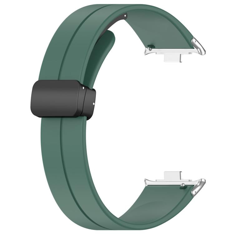 For Xiaomi Band 10 Pro / 9 Pro / Redmi Watch 6 xDfind  Flat Head Groove Folding Black Buckle Silicone Watch Band