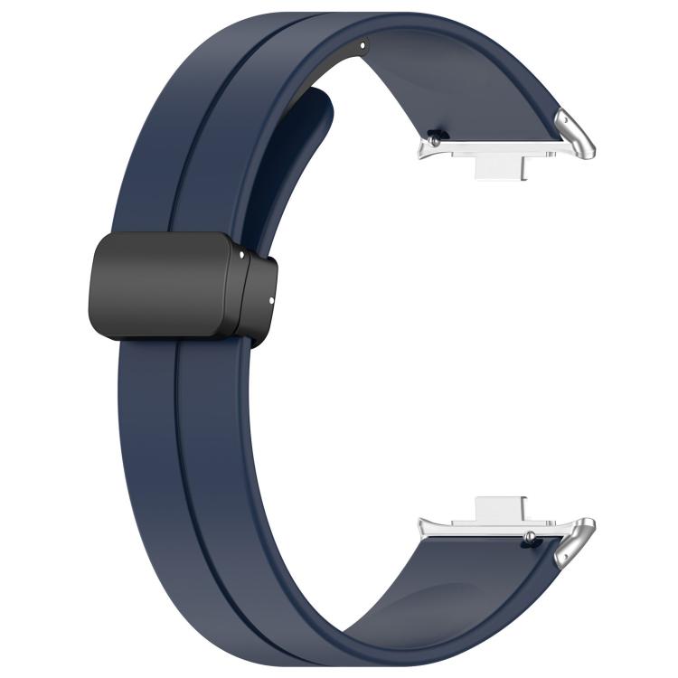 For Xiaomi Band 10 Pro / 9 Pro / Redmi Watch 6 xDfind  Flat Head Groove Folding Black Buckle Silicone Watch Band