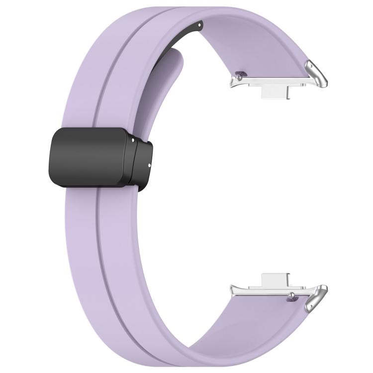 For Xiaomi Band 10 Pro / 9 Pro / Redmi Watch 6 xDfind  Flat Head Groove Folding Black Buckle Silicone Watch Band