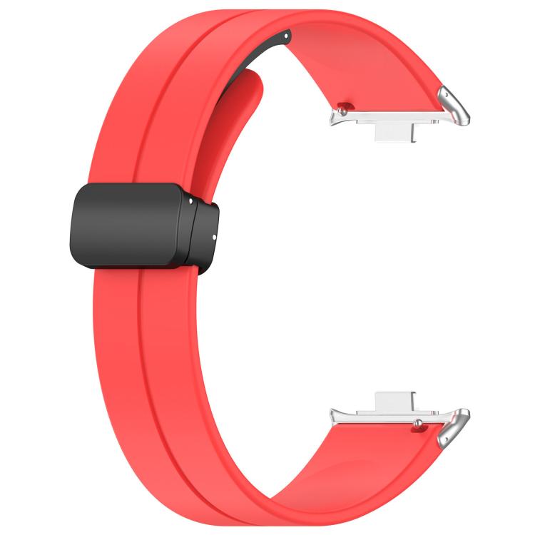 For Xiaomi Band 10 Pro / 9 Pro / Redmi Watch 6 xDfind  Flat Head Groove Folding Black Buckle Silicone Watch Band