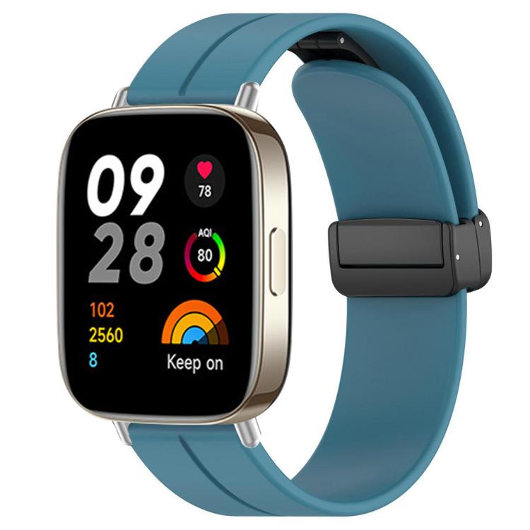 For Redmi Watch 3 xDfind  Flat Head Groove Folding Black Buckle Silicone Watch Band
