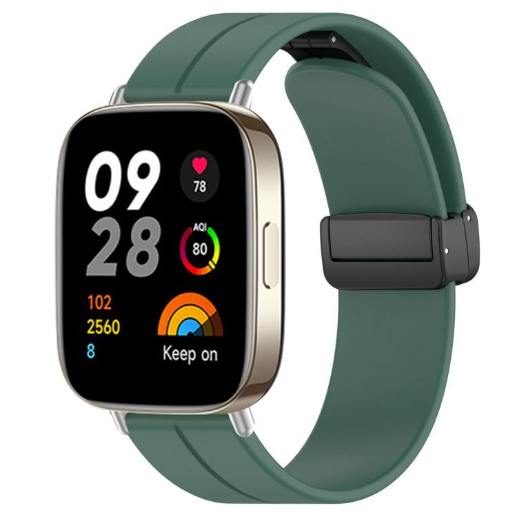 For Redmi Watch 3 xDfind  Flat Head Groove Folding Black Buckle Silicone Watch Band