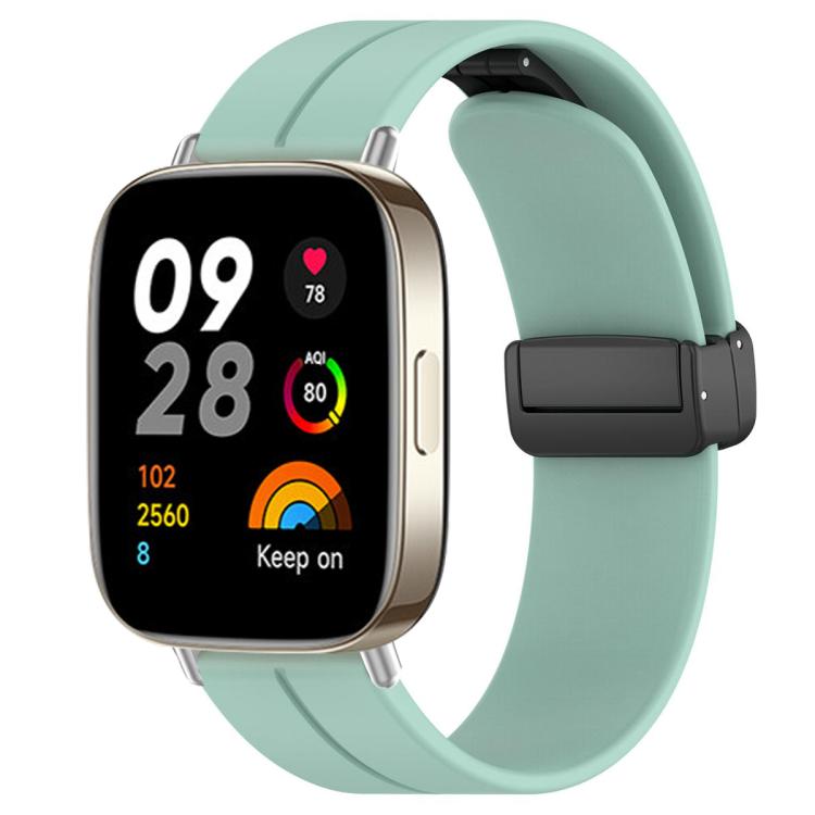 For Redmi Watch 3 xDfind  Flat Head Groove Folding Black Buckle Silicone Watch Band