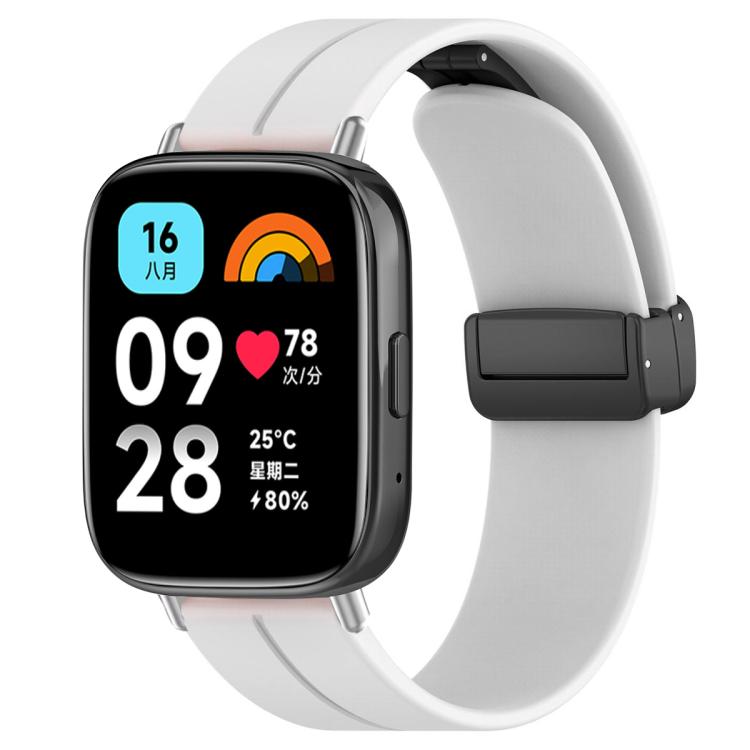 For Redmi Watch 3 Active / Watch 3 Lite xDfind  Flat Head Groove Folding Black Buckle Silicone Watch Band