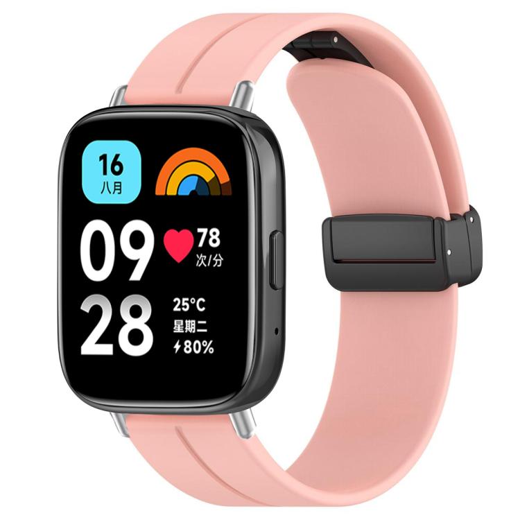 For Redmi Watch 3 Active / Watch 3 Lite xDfind  Flat Head Groove Folding Black Buckle Silicone Watch Band