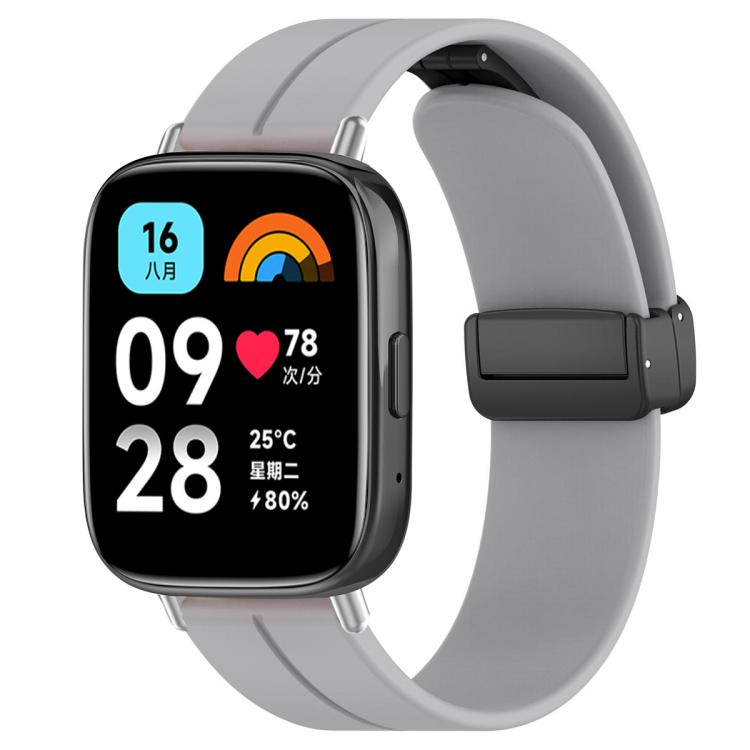 For Redmi Watch 3 Active / Watch 3 Lite xDfind  Flat Head Groove Folding Black Buckle Silicone Watch Band