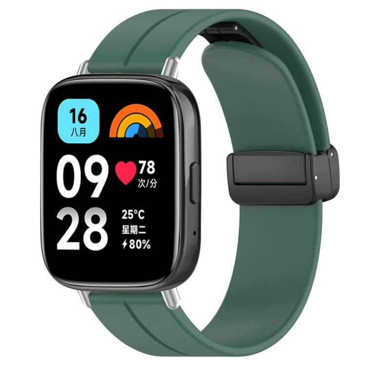 For Redmi Watch 3 Active / Watch 3 Lite xDfind  Flat Head Groove Folding Black Buckle Silicone Watch Band