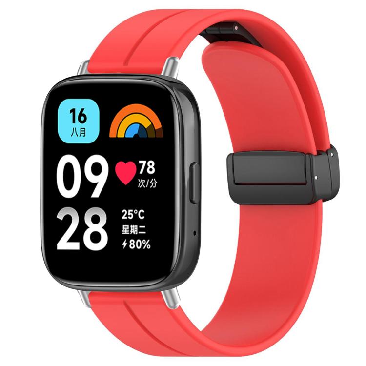 For Redmi Watch 3 Active / Watch 3 Lite xDfind  Flat Head Groove Folding Black Buckle Silicone Watch Band
