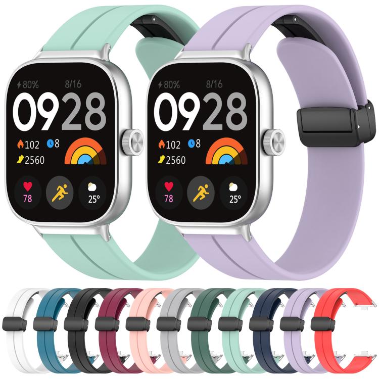 For Redmi Watch 3 xDfind  Flat Head Groove Folding Black Buckle Silicone Watch Band