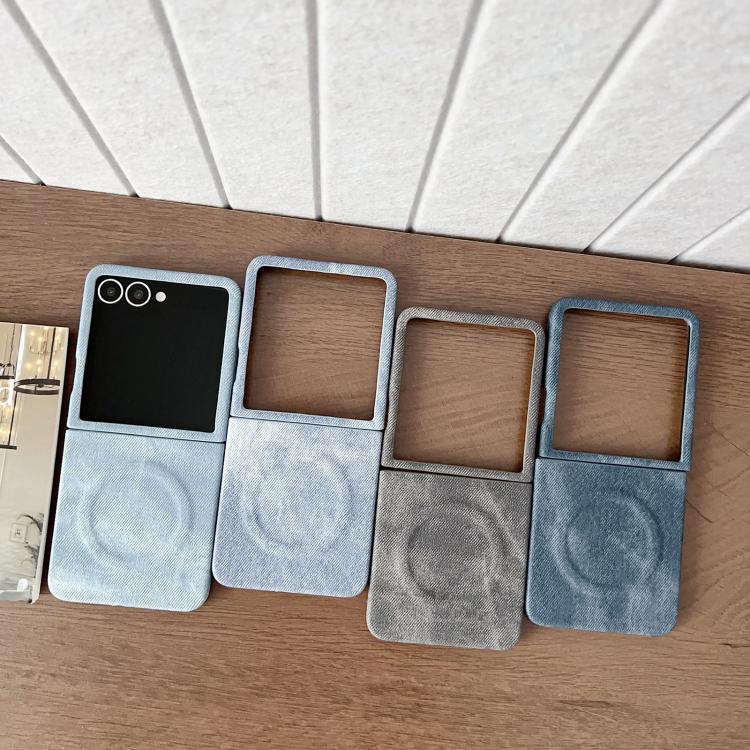 For Samsung Galaxy Z Flip7 FE / Flip6 Denim MagSafe Magnetic PC + PU Phone Case