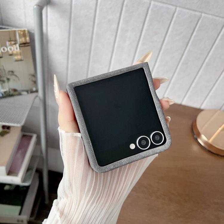 For Samsung Galaxy Z Flip5 5G Denim MagSafe Magnetic PC + PU Phone Case