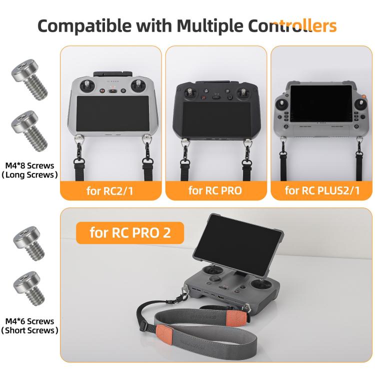 For DJI RC 2 / 1 / Pro 2 / 1 Sunnylife GS014 Multi-Purpose Lanyard with CNC Aluminum Buckle - Grey