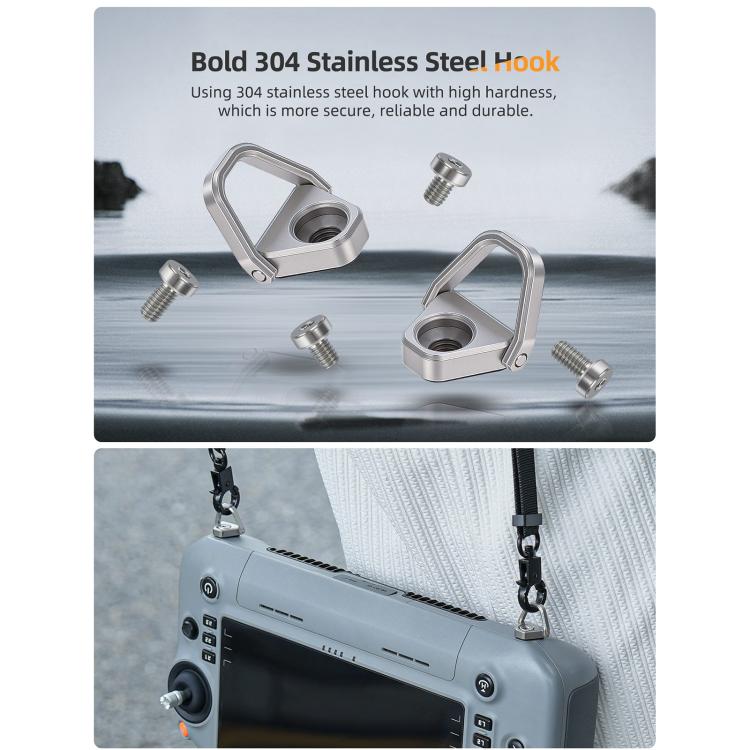 For DJI RC 2 / 1 / Pro 2 / 1 Sunnylife GS014 Multi-Purpose Lanyard with CNC Aluminum Buckle - Grey