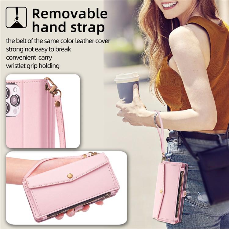 For Sharp Aquos R10 Zipper Wallet Side Buckle Crossbody Lanyard Leather Phone Case