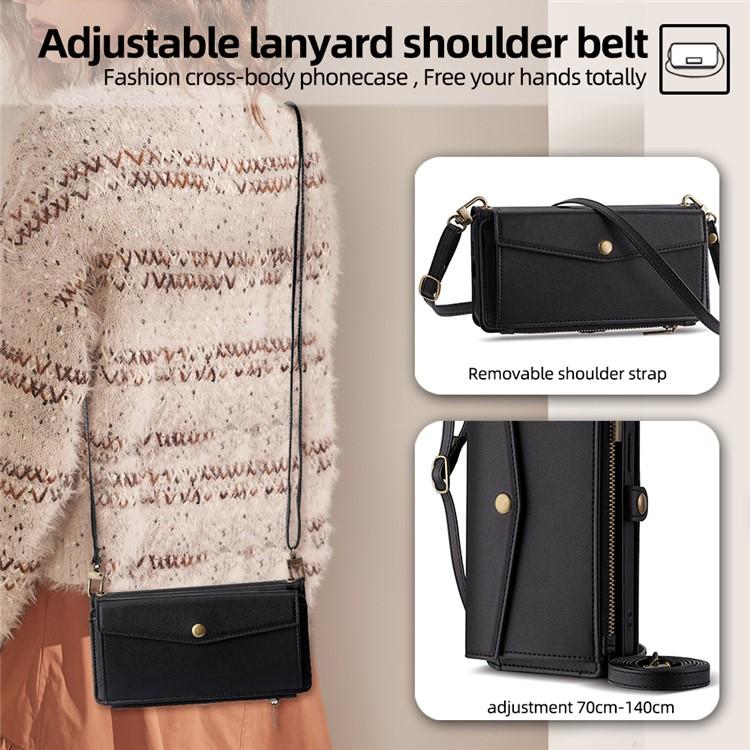 For OnePlus Turbo 6 / 6V Zipper Wallet Side Buckle Crossbody Lanyard Leather Phone Case