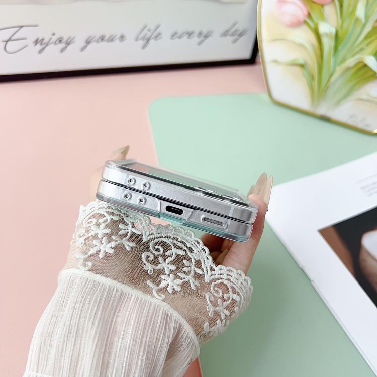 For Samsung Galaxy Z Flip7 5G Transparent Frame Jelly PU + PC Phone Case with Ring Holder