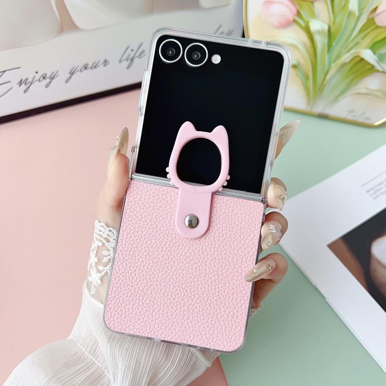 For Samsung Galaxy Z Flip6 5G / Z Flip7 FE Transparent Frame Jelly PU + PC Phone Case with Ring Holder