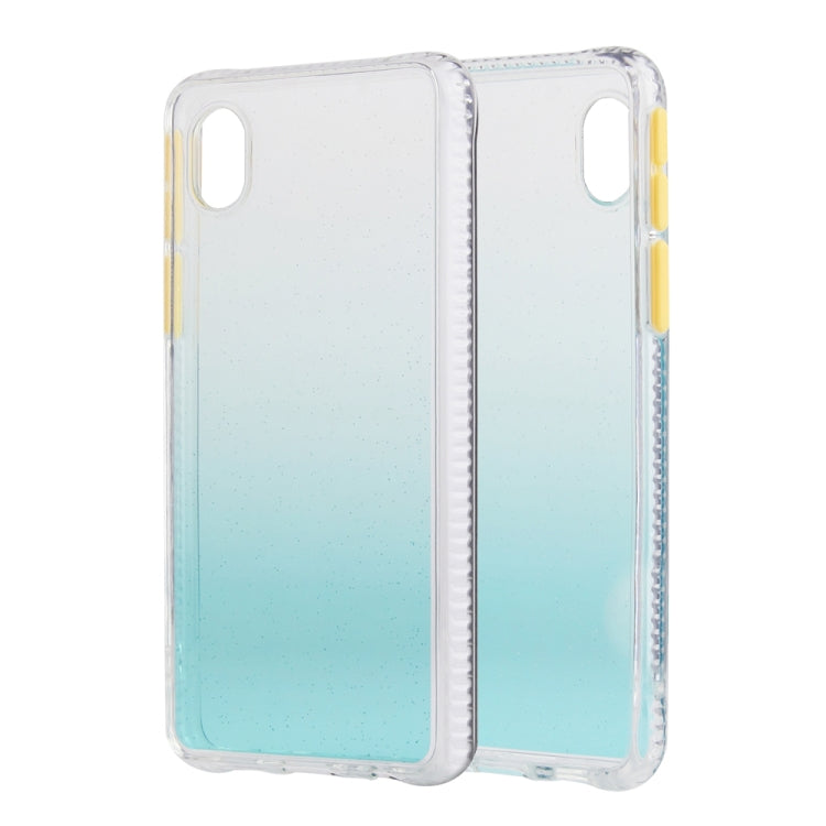 For Samsung Galaxy A01 Core Gradient Shockproof TPU + Acrylic Protective Case with Detachable Buttons