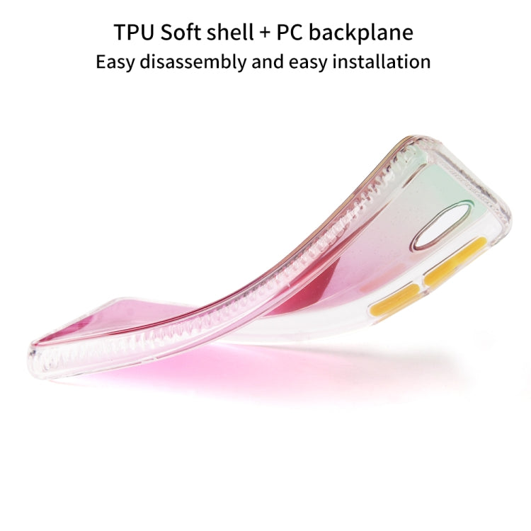 For Samsung Galaxy A01 Core Gradient Shockproof TPU + Acrylic Protective Case with Detachable Buttons