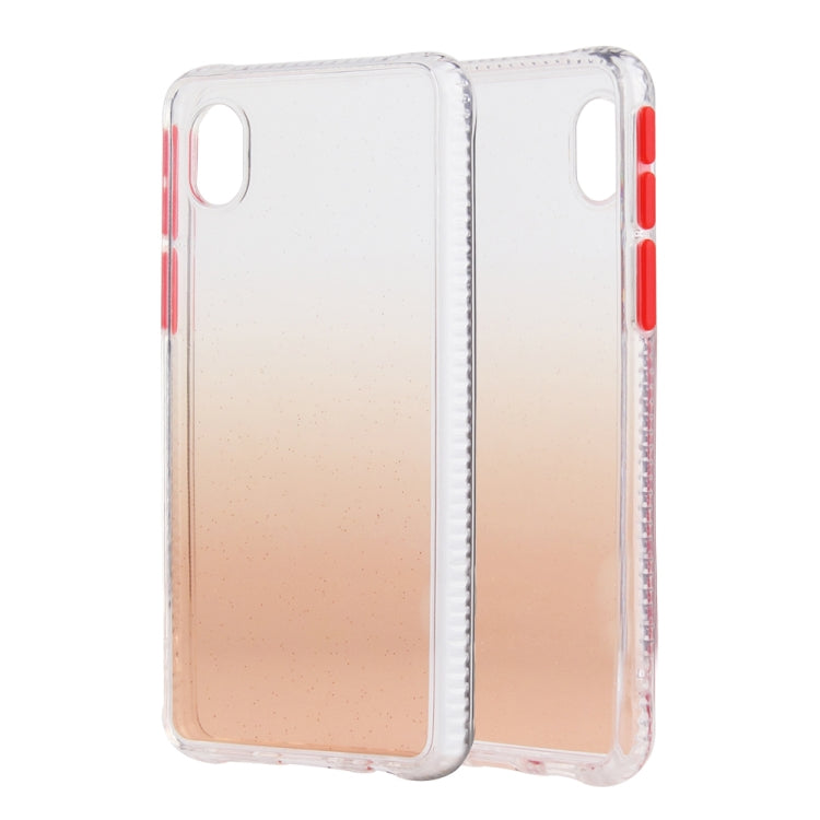 For Samsung Galaxy A01 Core Gradient Shockproof TPU + Acrylic Protective Case with Detachable Buttons
