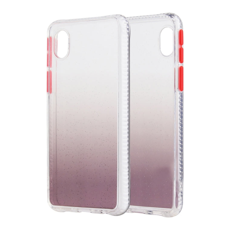 For Samsung Galaxy A01 Core Gradient Shockproof TPU + Acrylic Protective Case with Detachable Buttons