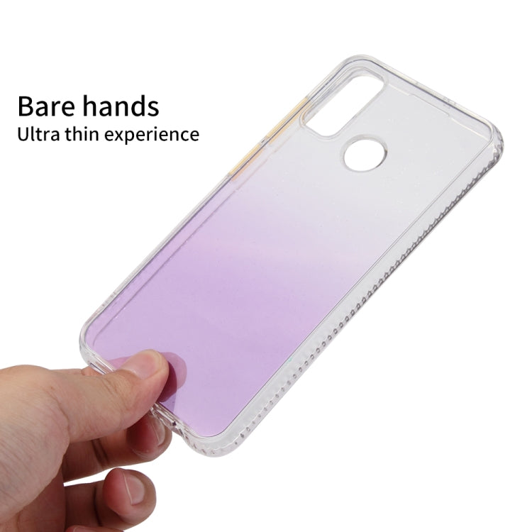 For Huawei P Smart 2020 Gradient Shockproof TPU + Acrylic Protective Case with Detachable Buttons