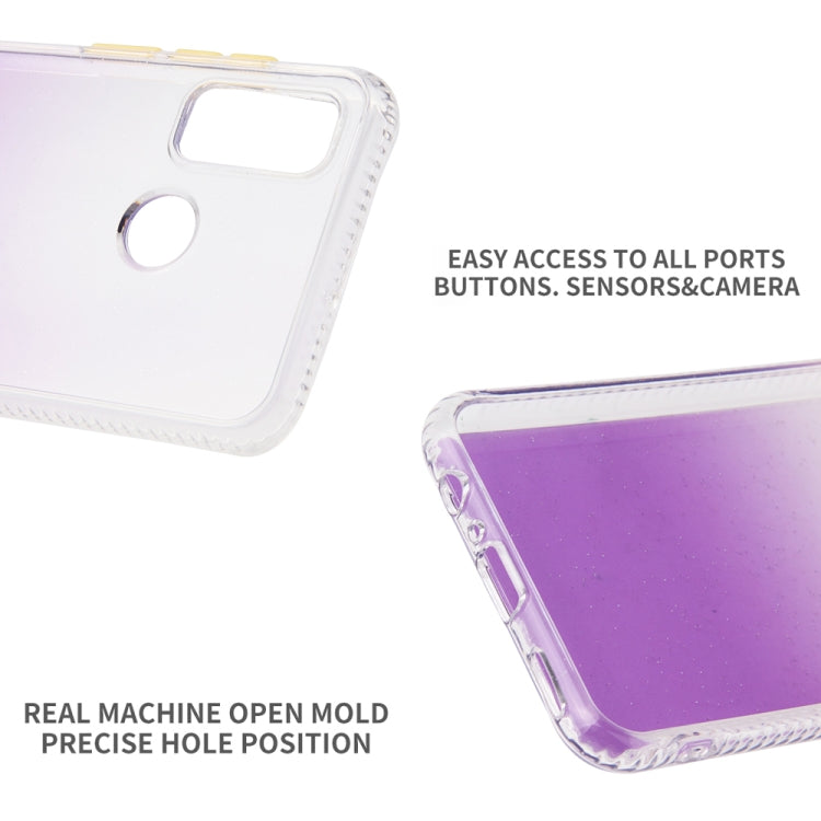 For Huawei P Smart 2020 Gradient Shockproof TPU + Acrylic Protective Case with Detachable Buttons