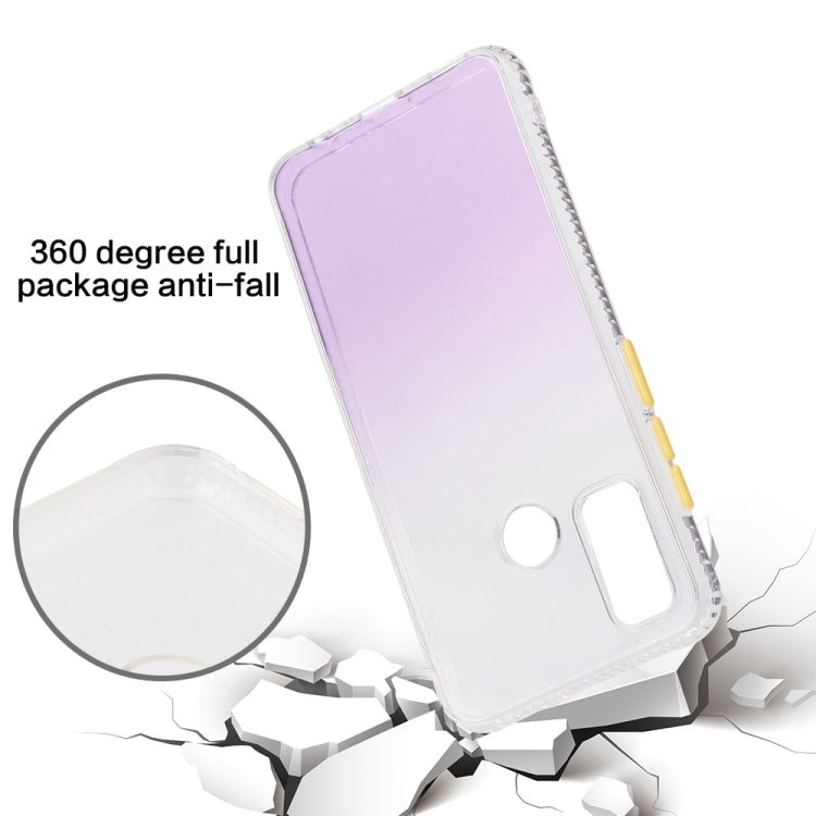 For Huawei P Smart 2020 Gradient Shockproof TPU + Acrylic Protective Case with Detachable Buttons
