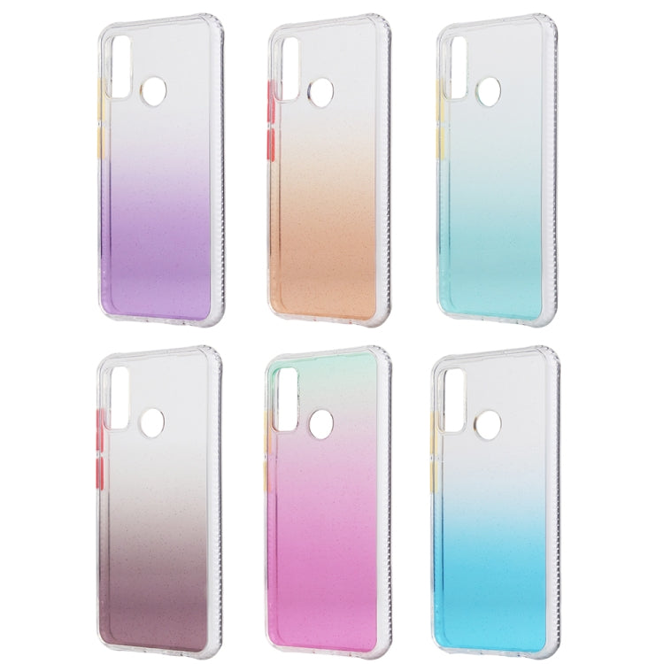 For Huawei P Smart 2020 Gradient Shockproof TPU + Acrylic Protective Case with Detachable Buttons