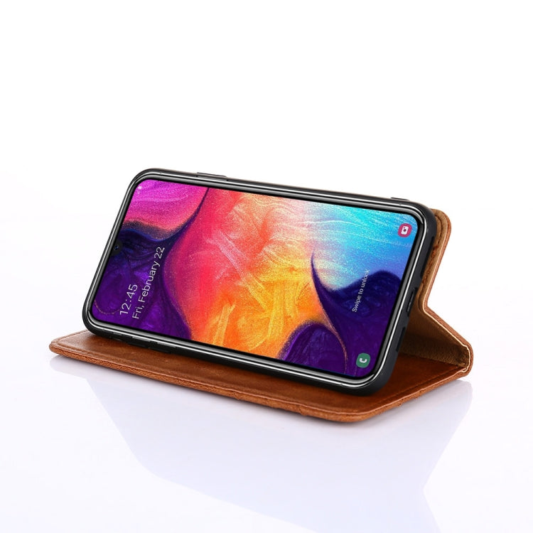 For Samsung Galaxy A10s Non-Magnetic Retro Texture Horizontal Flip Leather Case with Holder & Card Slots & Wallet