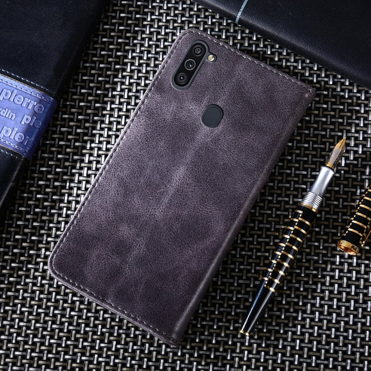 For Samsung Galaxy M11 Non-Magnetic Retro Texture Horizontal Flip Leather Case with Holder & Card Slots & Wallet