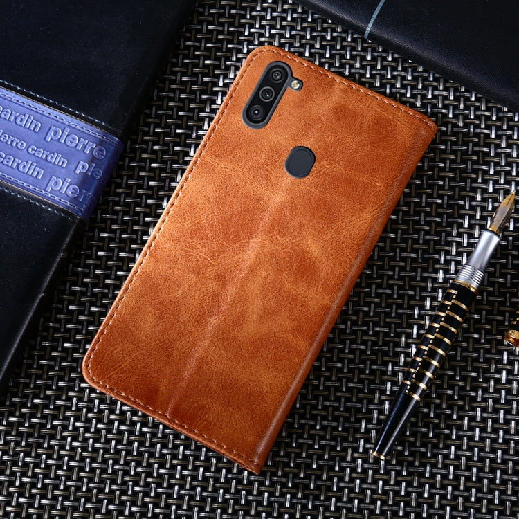 For Samsung Galaxy M11 Non-Magnetic Retro Texture Horizontal Flip Leather Case with Holder & Card Slots & Wallet