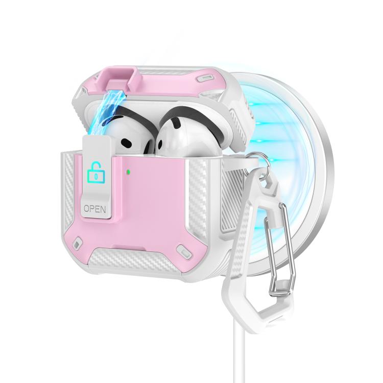 For AirPods 4 Two Color MagSafe Magnetic Earphone Case with Holder & Security Lock