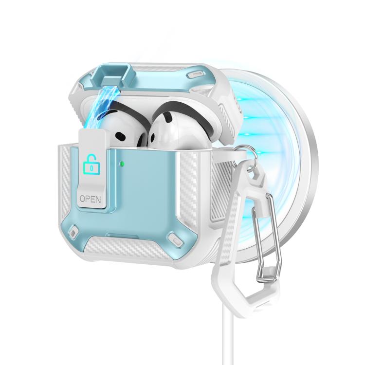 For AirPods 4 Two Color MagSafe Magnetic Earphone Case with Holder & Security Lock