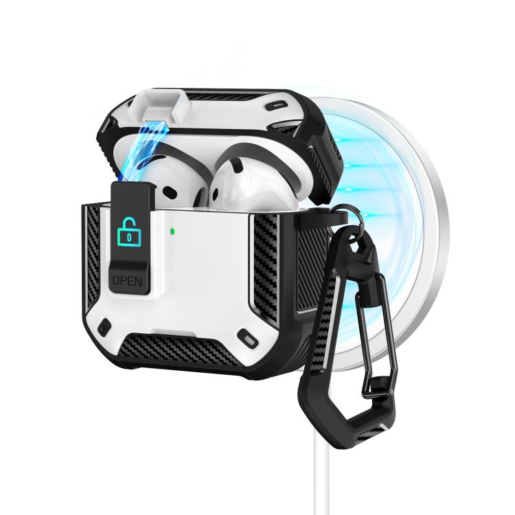 For AirPods 4 Two Color MagSafe Magnetic Earphone Case with Holder & Security Lock