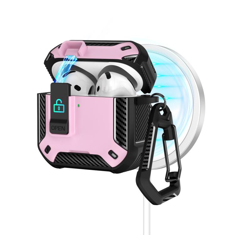 For AirPods 4 Two Color MagSafe Magnetic Earphone Case with Holder & Security Lock