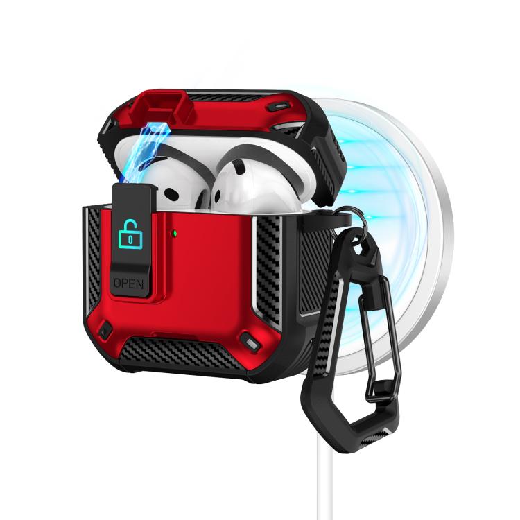 For AirPods 4 Two Color MagSafe Magnetic Earphone Case with Holder & Security Lock