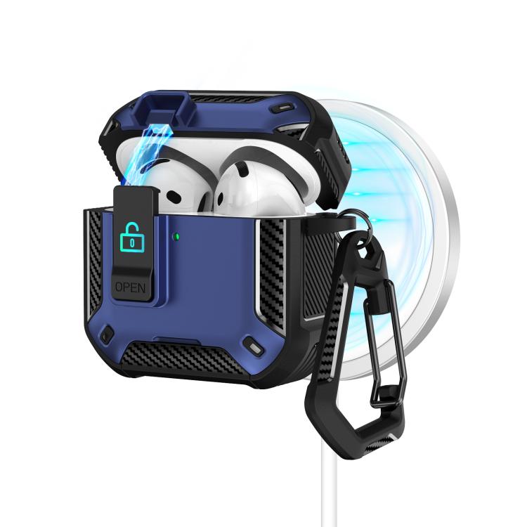 For AirPods 4 Two Color MagSafe Magnetic Earphone Case with Holder & Security Lock