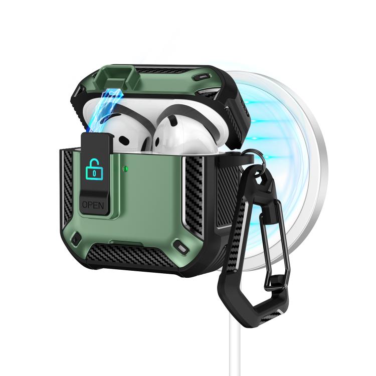 For AirPods 4 Two Color MagSafe Magnetic Earphone Case with Holder & Security Lock