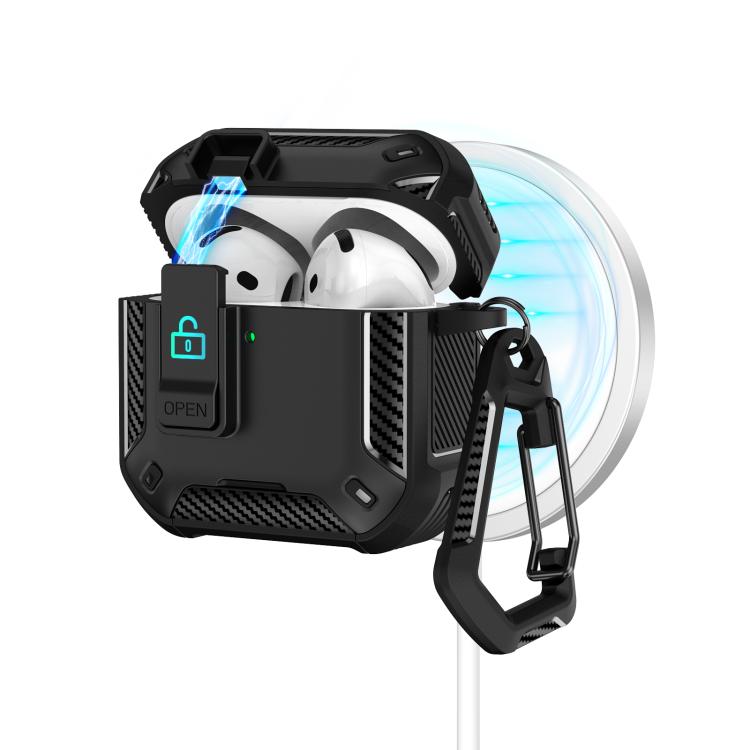 For AirPods 4 Two Color MagSafe Magnetic Earphone Case with Holder & Security Lock