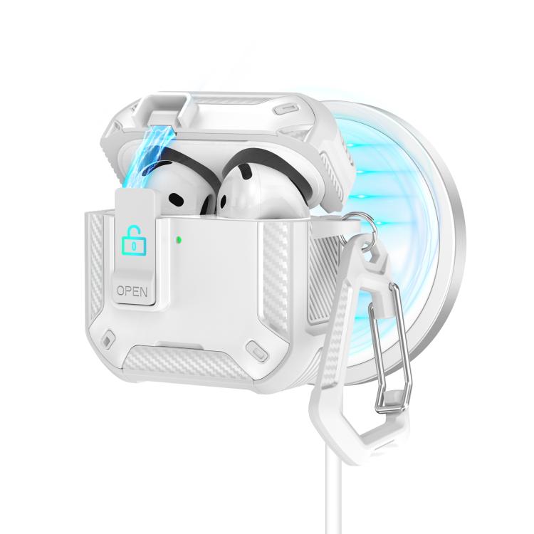 For AirPods 4 Two Color MagSafe Magnetic Earphone Case with Holder & Security Lock